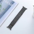 For Apple Watch SE 44mm Denim Magnetic Watch Band(Black)