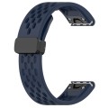 For Garmin MARQ Commander 22mm Folding Buckle Hole Silicone Watch Band(Midnight Blue)