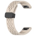For Garmin Fenix 6X 26mm Folding Buckle Hole Silicone Watch Band(Starlight Color)