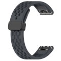 For Garmin Epix Pro 51mm 26mm Folding Buckle Hole Silicone Watch Band(Dark Gray)