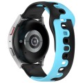For Samsung Galaxy Watch Active 20mm Double Color Silicone Watch Band(Black+Blue)