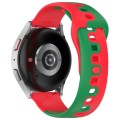 For Samsung Galaxy Watch Active 20mm Double Color Silicone Watch Band(Red+Green)