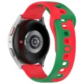 For Samsung Galaxy Watch3 41mm 20mm Double Color Silicone Watch Band(Red+Green)