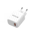 TE-005 QC3.0 18W USB Fast Charger with 1m 3A USB to 8 Pin Cable, EU Plug(White)