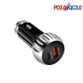 YSY-310PD 38W PD20W USB-C + QC3.0 18W USB Dual Port Fast Car Charger(Black)