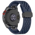 For Garmin Fenix 7X Pro Quick Release Holes Magnetic Buckle Silicone Watch Band(Dark Blue)
