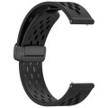 For Amazfit Bip 5 Folding Magnetic Clasp Silicone Watch Band(Black)