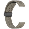 For Amazfit Bip 5 Folding Magnetic Clasp Silicone Watch Band(Dark Gray)