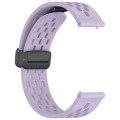 For Amazfit Bip 5 Folding Magnetic Clasp Silicone Watch Band(Purple)