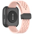 For Amazfit Bip 5 Folding Magnetic Clasp Silicone Watch Band(Pink)