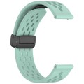 For Amazfit Bip 5 Folding Magnetic Clasp Silicone Watch Band(Teal)
