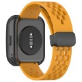 For Amazfit Bip 5 Folding Magnetic Clasp Silicone Watch Band(Yellow)