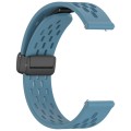For Amazfit Bip 5 Folding Magnetic Clasp Silicone Watch Band(Blue)