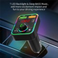 PDF3 7-Color Lights Hands-Free Bluetooth Calling MP3 Wireless Player PD/QC3.0 Fast Car Charger