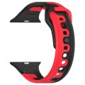 For Apple Watch 8 41mm Double Color Silicone Watch Band(Black+Red)