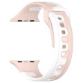 For Apple Watch 7 41mm Double Color Silicone Watch Band(Pink+White)