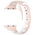 For Apple Watch SE 2022 44mm Double Color Silicone Watch Band(Pink+White)