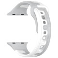 For Apple Watch SE 44mm Double Color Silicone Watch Band(Grey+White)