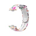 For Xiaomi Mi Band 8 Pro Painted Pattern Silicone Watch Band(Flower+White)