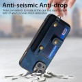 For iPhone 14 Retro Cross Wristband Wallet Leather Back Phone Case(Blue)