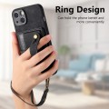 For iPhone 14 Retro Cross Wristband Wallet Leather Back Phone Case(Black)