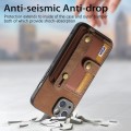 For iPhone 14 Retro Cross Wristband Wallet Leather Back Phone Case(Brown)