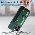 For iPhone 14 Pro Retro Cross Wristband Wallet Leather Back Phone Case(Green)