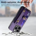 For iPhone 14 Pro Max Retro Cross Wristband Wallet Leather Back Phone Case(Purple)