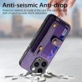 For iPhone 15 Pro Retro Cross Wristband Wallet Leather Back Phone Case(Purple)