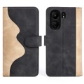 For Xiaomi Redmi 13C Stitching Horizontal Flip Leather Phone Case(Black)