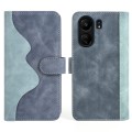 For Xiaomi Redmi 13C Stitching Horizontal Flip Leather Phone Case(Blue)