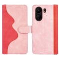 For Xiaomi Redmi 13C Stitching Horizontal Flip Leather Phone Case(Red)
