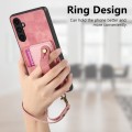 For Samsung Galaxy A13 5G Retro Cross Wristband Wallet Leather Back Phone Case(Pink)