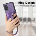 For Samsung Galaxy A32 5G/M32 5G Retro Cross Wristband Wallet Leather Back Phone Case(Purple)