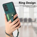 For Samsung Galaxy A32 5G/M32 5G Retro Cross Wristband Wallet Leather Back Phone Case(Green)