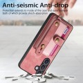 For Samsung Galaxy S24 5G Retro Cross Wristband Wallet Leather Back Phone Case(Pink)