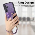 For Samsung Galaxy S24 5G Retro Cross Wristband Wallet Leather Back Phone Case(Purple)