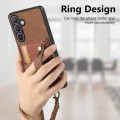 For Samsung Galaxy S24 5G Retro Cross Wristband Wallet Leather Back Phone Case(Brown)