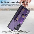 For Samsung Galaxy S24+ 5G Retro Cross Wristband Wallet Leather Back Phone Case(Purple)