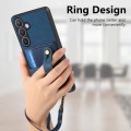 For Samsung Galaxy S24+ 5G Retro Cross Wristband Wallet Leather Back Phone Case(Blue)