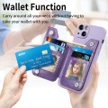 For iPhone 14 Zipper Wallet Leather Back Shockproof Phone Case(Purple)