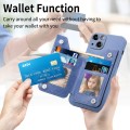 For iPhone 14 Zipper Wallet Leather Back Shockproof Phone Case(Blue)