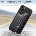 For iPhone 14 Pro Zipper Wallet Leather Back Shockproof Phone Case(Black)