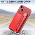 For iPhone 14 Pro Zipper Wallet Leather Back Shockproof Phone Case(Red)