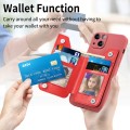 For iPhone 14 Pro Zipper Wallet Leather Back Shockproof Phone Case(Red)