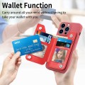 For iPhone 14 Plus Zipper Wallet Leather Back Shockproof Phone Case(Red)