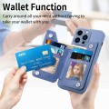For iPhone 14 Plus Zipper Wallet Leather Back Shockproof Phone Case(Blue)