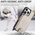 For iPhone 15 Pro Crossbody Love Zipper Leather Back Phone Case(White)