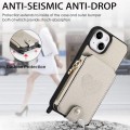 For iPhone 15 Crossbody Love Zipper Leather Back Phone Case(White)