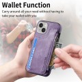 For iPhone 15 Magsafe Zipper RFID Wallet All-inclusive Shockrpoof Phone Case(Purple)